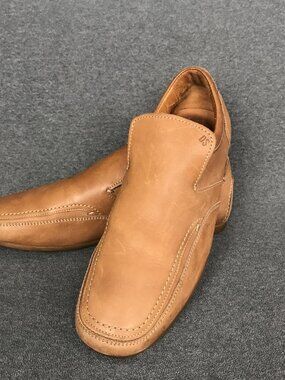 Massimo Dutti Sport Brown Leather Slip-On Loafers Driving Shoes Mens EU 44 US 11